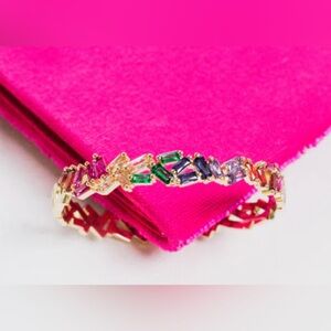 Gold Bracelet with Multicolor Gemstones